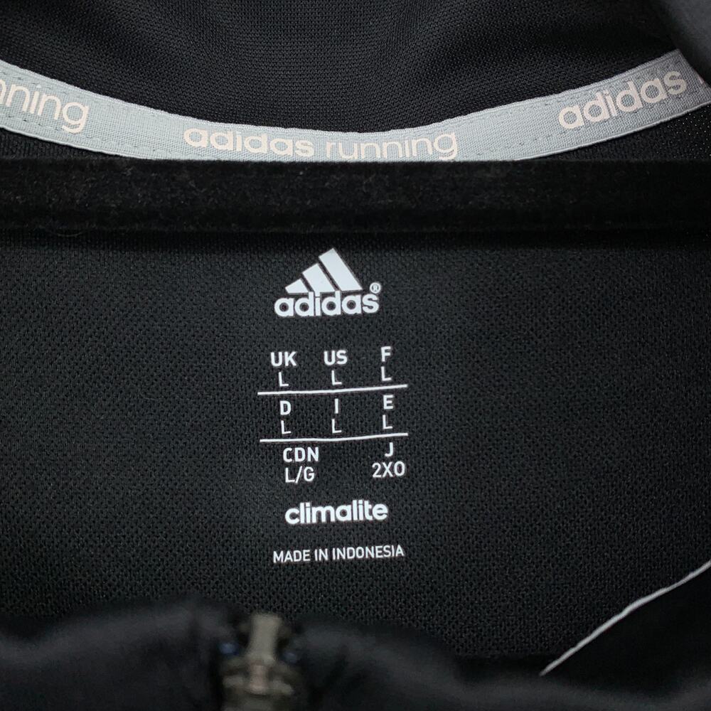 Adidas Pullover Long Sleeve Shirt Mens Size Large 1/4 Zip Black Mock Neck *FLAWS - Picture 5 of 9